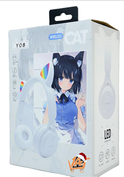 AUDÍFONOS DIADEMA BLUETOOTH CAT Y08 BLANCO