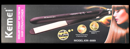 PLANCHA DE CABELLO KEMEY KM-8889 NEGRO